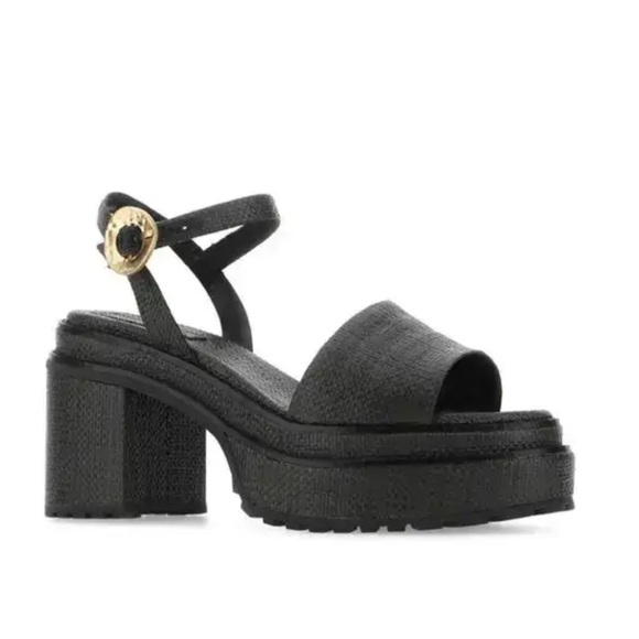 cult gaia Shoes - Cult Gaia Sandals Azariah Platform in Raffia Black